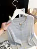 Top de punto fino de manga larga, a la moda, casual, estilo coreano, protector solar para mujer, nueva colección de otoño 2026, diseño simple y elegante de cuello redondo
