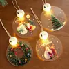 Adornos navideños luminosos transfronterizos, piezas redondas de acrílico, colgantes para árbol de Navidad, decoraciones colgantes, arreglos creativos de ambiente festivo