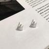 Pendientes Cepillados de Plata Pura S999 para Mujer, Versátiles Estilo Ins Lujo Ligero de Gama Alta Minimalistas, Accesorios para Orejas Minimalistas de Plata Pura