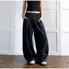 Pantalones Retro Americanos 2026 Cintura Irregular Corte Limpio Ajuste Delgado Sueltos Simples Pierna Ancha