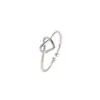 Anillo Simple Hueco Estilo Coreano Corazón Abierto Ajustable Amor Infinito Corazón de Melocotón Anillo de Cola Joyería para Manos Accesorios para Mujeres