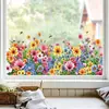 Brup Arbustos Florales de Colores Pegatinas Electroestáticas para Ventana Sin Pegamento Ventana de Cristal Dormitorio Embellecimiento del Hogar Pegatinas para Ventana Zn-Jd2087E