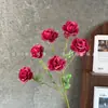 Flores artificiales, arreglo de peonías de 6 cabezas, estilo jardín de Monet, para decoración de salón de bodas, fotografía floral y decoración del hogar; flores artificiales al por mayor