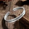 Sutra del corazón Plata de pie Xizang 9999 pulsera de plata esterlina pulsera de loto estilo chino pulsera retro de nicho para regalo de madre