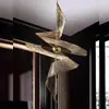 Lámpara de araña grande para espacios de piso intermedio en casas rurales autoconstruidas, lámpara de araña de alta gama y elegante para entrepiso de planta dúplex de villa, hueco de escalera