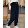 Calça de Tricô de Lã Nova Outono e Inverno 2024 Feminina com Cadarço Calça de Perna Afunilada Calça Casual Calça Legging Cashmere Grosso Efeito Emagrecedor