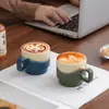 Jianshan Cuatro Estaciones Montaña Taza de Café Set de Regalo, Taza Personal de Cerámica para el Hogar, Taza de Té, Par de Tazas para Pareja, Taza