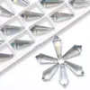 Pingente de Cristal 4mm 5mm 6mm 8mm com Coluna Central, Gota d'Água Pontiaguda Longa Galvanizada, Contas para Cortina de Porta DIY, Acessórios para Roupas