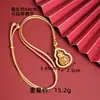 Colar Cruzado Banhado a Ouro Estilo Antigo com Pingente de Cabaça Oca Incrustado com Diamantes Vintage, Joia Versátil de Alto Padrão Novo Estilo Chinês Atacado