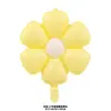 Versión Coreana de Globo de Película de Aluminio de Margarita Cara Sonriente Blanca Globo de Papel de Aluminio de Crisantemo Accesorios para Fotos de Cumpleaños Globo de Plumeria