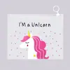 Bolsa de Archivo de Unicornio Arcoíris de Dibujos Animados Bolsa de Almacenamiento de Papelería para Estudiantes Bolsa Autoadhesiva Organizador de Documentos Bolsa con Pestaña de Tirador de Anillo