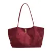 Bolso Melaleuca Retro Otoño Invierno Gran Capacidad Suede Mate Felpa Bolso Tote de Trabajo para Mujer Bolso de Viaje Transfronterizo