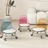 Taburete de rueda giratoria acrílico, taburete silencioso con ruedas, taburete bajo para aprender a caminar de niños, silla de malla, silla pequeña