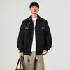 Nueva chaqueta de otoño e invierno para hombre, abrigo de color liso, talla grande, estilo simple, prenda exterior para hombre, top holgado para hombre