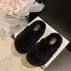 Chinelos peludos da moda e simples para mulheres, 2026 novos chinelos peludos versáteis e confortáveis estilo slip-on para outono e inverno para mulheres