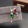 Collar Transfronterizo de Diopsida Natural Accesorios para Mujer Nicho Alta Gama Joyería de Plata 925 6*8 Joyería de Lujo Venta Directa de Fábrica
