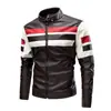 Chaqueta de cuero de comercio exterior transfronterizo con cuello de color, chaqueta de motociclista de cuero sintético, chaqueta informal fina de cuero para primavera y otoño para hombre en eBay.