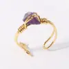 Comercio exterior transfronterizo joyería de alta venta anillo de grava natural apertura ajustable piedra cristal grava pulsera de enrollar