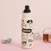 Copo Térmico de Aço Inoxidável 316 Desenho Animado, Grande Capacidade, Garrafa Esportiva para Estudante com Alça, Garrafa de Água Portátil para Beber Diretamente com Canudo