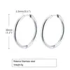 Pendientes grandes lisos geométricos de acero inoxidable estilo europeo y americano chapados en oro de 18 quilates pendientes simples para mujer multiespecificación 2 mm, 4 mm