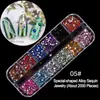 Accesorios para Uñas Pequeños Diamantes de Imitación Acrílicos Irregulares de Dorso Plano Cuentas Metálicas Lentejuelas Perlas de Nácar Diamantes de Imitación de Pan de Oro