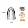 Boquilla de acero inoxidable tamaño XXL para tubería, boquilla para hojaldre, boquilla para crema de pastel, herramienta para hornear, galleta sin costuras