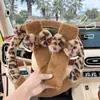 Personalização de Fábrica Almofada de Ombro para Cinto de Segurança de Carro Pelúcia Conforto Interior do Carro Almofada de Ombro Anti-Asfixia Capa de Almofada de Ombro para Carro Estampa de Leopardo