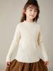 Enfócate en Suéter de punto de lana pura para niños y niñas, a rayas, ajustado, camisa interior de cachemira, top pullover para bebé, moda