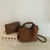 Bolsa Cesta de Vegetais em Camurça Retrô Feminina 2026 Nova Pequena de Nicho Bolsa de Mão Balde Bolsa de Ombro Transversal Melade