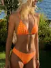 2026 Nuevo Bikini Transfronterizo Europeo y Americano Estampado de Lunares Sexy con Tirantes Traje de Baño de Dos Piezas Bikini para Vacaciones en la Playa