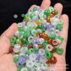Anel tricolor esmeralda 8mm furo grande contas soltas atacado DIY joias de jade pulseira bagel brincos acessórios de jade