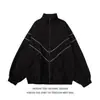 Chaqueta de Carga Primavera y Otoño 2024 para Hombre Marca de Moda Estilo Hong Kong Estilo Harajuku Rayas Holgada Todas las Temporadas Chaqueta Cortavientos