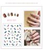 Pegatinas de uñas de dibujos animados de oso coreano estilo ins, lindas pegatinas de animales, parches de decoración de uñas con diseño de unicornio y flores, aha