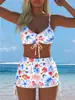 2027 Comercio Exterior Transfronterizo Europa y América Bikini de Dos Piezas con Tirantes Estampado Multiestilo Sexy para Mujer Traje de Baño de Verano