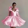 Camisola estilo comércio exterior pequeno vestido formal mangas bufantes cetim cintura alta saia godê registro de festa de banquete sair diário vestido de noiva leve
