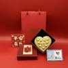Oro Puro 999 Corazón Pastel Chocolate Regalo Día de San Valentín Caja de Regalo Sorpresa de Un Corazón Alto Gama Romántico Al por Mayor