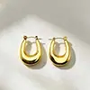 Bestseller europeu e americano, brincos versáteis estilo simples de aço inoxidável de alta qualidade, banho de ouro real 18K, direto do fabricante
