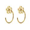 Aretes de plata s925 para mujer estilo coreano pequeños Flor de cinco pétalos calada dulce cortos Gancho para la oreja Aretes elegantes G1943