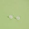 Pendientes de margaritas de plata Jufeng S925, nuevos y sencillos pendientes de crisantemo, pendientes elegantes con personalidad de moda.