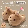 Lindas Pantuflas de Algodón de Conejo para Mujer, Invierno Hogar Interior Antideslizantes Peludas Cálidas de Dibujos Animados para Mujer