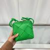 Xiaozhong Design Bolsa Feminina de Couro Genuíno Pequena Estilo Chanel Versátil Romboidal Bolsa Transversal para Câmera Caixa Tecida Pequena Quadrada Mini