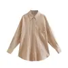 Ropa de verano para mujer estilo europeo y americano 2022 Nueva elegante camisa de lino de manga larga para ir al trabajo 8497