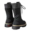 Botas de lana con cordones hasta la mitad de la pantorrilla para mujer de Amazon, nuevo estilo invierno 2025, forro de felpa, suela gruesa, plataforma de talla grande, botas estilo Martin en stock