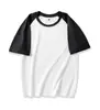 Personalizado 230g Peso Pesado Algodón Puro Color Contrastante Raglán Cuello Redondo Manga Corta Ropa de Trabajo para Team Building Camisa Cultural Camiseta para Mujer Versátil