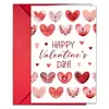 Conjunto de Envelopes para Cartão de Cumprimentos Romântico de Dia dos Namorados com Decoração de Padrão de Coração Rosa, Cartão de Presente de Bênção para Feriado Romântico, Pedido Mínimo de 10 Conjuntos
