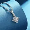 Collar de Plata S925 con Moissanita Irregular de 1 Quilate Corte Princesa para Mujer, Finamente Elaborado, Cadena para Clavícula de Calidad de Exportación, Mismo Estilo que en Xiaohongshu