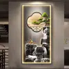 Nova Decoração de Paisagem para Hall de Entrada Chinoiserie Parede de Fundo da Porta Oposta Pintura Pendurada de Paisagem Corredor Corredor Pintura de Luz LED