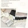 Panty de encaje para mujer estilo coreano inspirado en Instagram, de tiro medio, entrepierna de algodón puro, suave, cómodo, transpirable, calzón simple para mujer