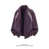 Chaqueta retro americana a rayas con cuello alto para hombre, chaqueta biker moderna y estilosa de otoño de corte holgado, abrigo de manga larga para protección solar para hombre