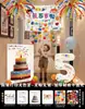 Decoración de Escena de Cumpleaños Lluvia de Globos para Cumpleaños Infantil Niño de 3 Años 2 Años Atmósfera de Ceremonia Tela Colgante para Niña Pequeña